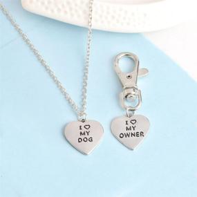 img 1 attached to 🐾 Meiligo Fashion 2 Pcs Best Friends Love Heart Necklace and Key Chain: Perfect Gift for Dog Owners - I Love My Dog Necklace Jewelry
