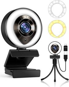 img 4 attached to 🎥 High-Definition 1080P Webcam with Microphone, Ring Light, Plug and Play, Adjustable Brightness, Auto-Focus, Privacy Protection, USB Streaming Webcam for PC Desktop Laptop MAC, Zoom Skype YouTube - Petocase 2021