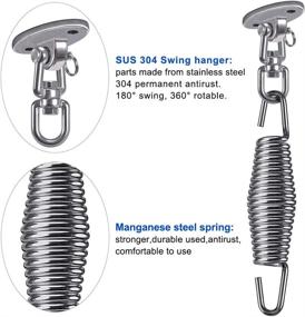 img 3 attached to 💪 Besthouse Set of 2 Heavy Duty Porch Swing Springs & Swing Hangers - Supports up to 400lbs, with 4 Screws for Wooden Sets, Free-Standing Swings, Hammocks, and Hammock Chairs