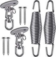 💪 besthouse set of 2 heavy duty porch swing springs & swing hangers - supports up to 400lbs, with 4 screws for wooden sets, free-standing swings, hammocks, and hammock chairs логотип