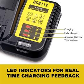 img 1 attached to 🔌 Lilocaja Replacement Charger for Dewalt DCB112 12V-20V Max Lithium-Ion Battery - Compatible with DCB101 DCB105 DCB107 DCB115, Fits Dewalt 12V/20V Max Lithium Battery Models: DCB206 DCB204 DCB205 DCB120 DCB127