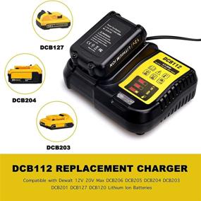 img 3 attached to 🔌 Lilocaja Replacement Charger for Dewalt DCB112 12V-20V Max Lithium-Ion Battery - Compatible with DCB101 DCB105 DCB107 DCB115, Fits Dewalt 12V/20V Max Lithium Battery Models: DCB206 DCB204 DCB205 DCB120 DCB127