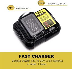 img 2 attached to 🔌 Lilocaja Replacement Charger for Dewalt DCB112 12V-20V Max Lithium-Ion Battery - Compatible with DCB101 DCB105 DCB107 DCB115, Fits Dewalt 12V/20V Max Lithium Battery Models: DCB206 DCB204 DCB205 DCB120 DCB127