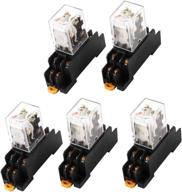 pack of 5 uxcell ac 24v coil red light dpdt 8 pins power relay with socket base logo