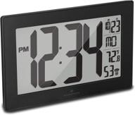 ⏰ black slim panoramic atomic wall clock with table stand - marathon cl030068 (black/black stainless steel) logo