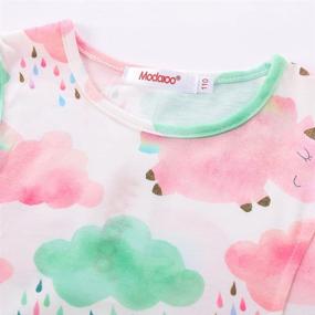 img 1 attached to 👗 ModaIoo Girls Short Sleeve Dresses: Fun Print Playwears with Matching Dolls & Girls Clothes