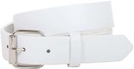 👔 stylish kids’ snap plain leather white boys' belt accessories – a must-have! logo