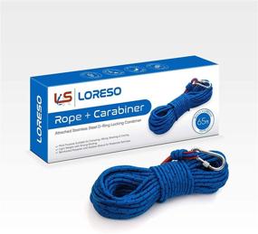 img 1 attached to 🧲 Lorezo Strong Magnet Fishing Rope Carabiner, Camping Rope - Heavy Duty 1200 lb Strength All Purpose Ropes - 1/3 Inch Reinforced Polyester Line for Outdoor Activities like Camping, Hiking, Boating & Caving - 65ft