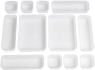 🗄️ set of 12 translucent plastic drawer organizer trays for home, office, bathroom, kitchen, dresser & makeup логотип