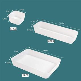 img 3 attached to 🗄️ Set of 12 Translucent Plastic Drawer Organizer Trays for Home, Office, Bathroom, Kitchen, Dresser & Makeup