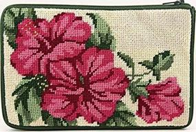 img 2 attached to 🌺 Hibiscus Needlepoint Kit - Transform Your Style with a Chic Cosmetic Purse!