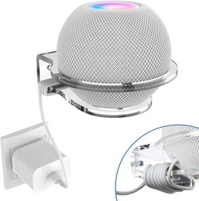 img 4 attached to 🔦 Прозрачный акриловый настенный держатель для Homepod Mini - надежная и компактная подставка с управлением кабелями - крепление настенное CUHIOY для Homepod Mini