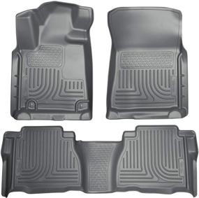 img 4 attached to 🐾 Husky Liners - 98582 Weatherbeater Floor Mats for 2007-11 Toyota Tundra CrewMax/Double Cab, Grey - Front & 2nd Seat Footwell Coverage