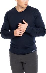 img 4 attached to Woolly Clothing Merino Sleeve V Neck Men's Clothing and Active
