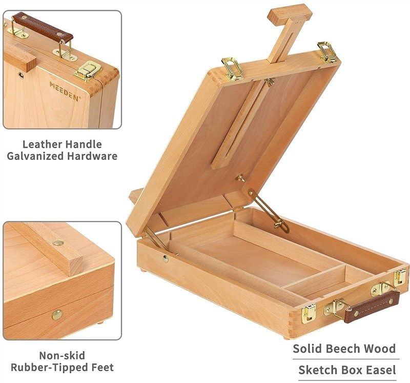 Acrylic　Easel　Box…　Painting　????　Beech-Wood　Sketch　MEEDEN　Set
