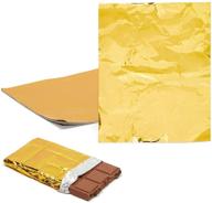 🍫 juvale gold foil candy wrappers: 100 sheets for wrapping chocolate bars - 6 x 7.5 in logo