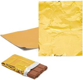 img 4 attached to 🍫 Juvale Gold Foil Candy Wrappers: 100 Sheets for Wrapping Chocolate Bars - 6 x 7.5 in