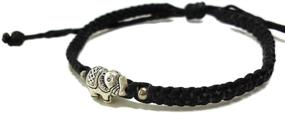 img 2 attached to 🐘 Moose546 Elephant Pendant Lucky Braided Bracelets | Adjustable Sliding Knot Cotton Cord Bracelet FC-038