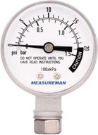 🍲 measureman stainless steel pressure cooker gauge with gasket, washer, and nut - 2" dial, lower mount logo