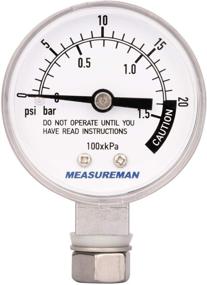 img 4 attached to 🍲 Measureman Stainless Steel Pressure Cooker Gauge with Gasket, Washer, and Nut - 2" Dial, Lower Mount