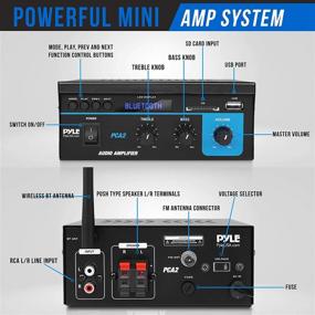 img 3 attached to 🔊 Black Mini Dual Channel Home Audio Power Amplifier System - 2X40W Sound Stereo Receiver Box with LED, Ideal for Amplified Speakers, CD Player, Home Theater - 3.5mm RCA Connectivity, Suitable for Studio and Home Use - Pyle PCA2