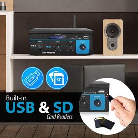 img 1 attached to 🔊 Black Mini Dual Channel Home Audio Power Amplifier System - 2X40W Sound Stereo Receiver Box with LED, Ideal for Amplified Speakers, CD Player, Home Theater - 3.5mm RCA Connectivity, Suitable for Studio and Home Use - Pyle PCA2