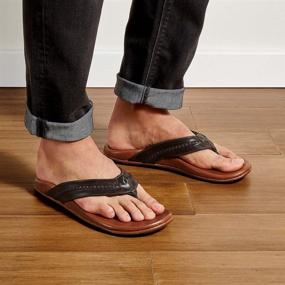 img 3 attached to OLUKAI Men's Charcoal Dark 👞 Sandals: Stylish and Comfortable Men's Shoes