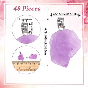 img 3 attached to 📿 48 Pieces of Chakra Gemstone Charm: Irregular Rock Pendant with Natural Amethyst Healing Crystal, Stainless Steel Snap for Jewelry Making - Ideal for Necklaces, Earrings, and Bracelets - Hole Size 5 x 2.5 mm