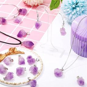 img 1 attached to 📿 48 Pieces of Chakra Gemstone Charm: Irregular Rock Pendant with Natural Amethyst Healing Crystal, Stainless Steel Snap for Jewelry Making - Ideal for Necklaces, Earrings, and Bracelets - Hole Size 5 x 2.5 mm