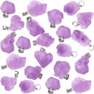 📿 48 pieces of chakra gemstone charm: irregular rock pendant with natural amethyst healing crystal, stainless steel snap for jewelry making - ideal for necklaces, earrings, and bracelets - hole size 5 x 2.5 mm logo