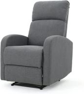 🪑 christopher knight home gaius classic fabric recliner: stylish charcoal/black comfort option логотип