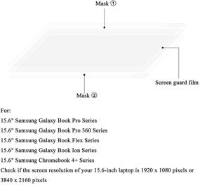 img 2 attached to 📱 [2 упаковки] Матовая защитная пленка от бликов на экран 15.6" для Samsung Galaxy Book Pro/Pro 360 / Galaxy Book Flex/Galaxy Book Ion/Chromebook 4+ серии с ноутбуком соотношения сторон 16:9 - прозрачное матовое покрытие.