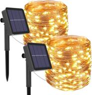 🌞 enhance your outdoor ambience with solar string lights outdoor - 2pack 240led total solar powered fairy lights 8 modes, waterproof decoration lighting for tree patio christmas camping wedding party - warm white logo