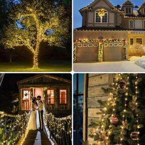 img 2 attached to 🌞 Enhance Your Outdoor Ambience with Solar String Lights Outdoor - 2Pack 240LED Total Solar Powered Fairy Lights 8 Modes, Waterproof Decoration Lighting for Tree Patio Christmas Camping Wedding Party - Warm White