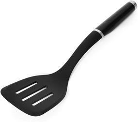 img 4 attached to KitchenAid Classic Slotted Turner, One Size, Black 2, 🍳 13.66-Inch: Ideal Kitchen Tool for Effortless Cooking & Flipping