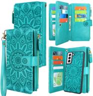 magnetic detachable wallet case for samsung galaxy s21: convenient cash pocket, 12 card slots, and wrist strap by harryshell logo