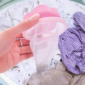 img 1 attached to 🌼 Reusable Flower-Type Washing Machine Filter Bag: 4 Pcs Floating Lint & Hair Filter Net Pouch