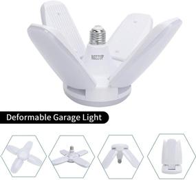 img 3 attached to 💡 Adjustable Trilights LED Garage Ceiling Light - 60W, 6000Lumens, 6000k Nature Light for Garage and Warehouse