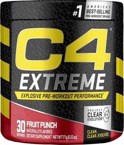 img 4 attached to C4 Extreme Fruit Punch Pre Workout Powder: Boost Energy & Performance with 200mg Caffeine, Beta Alanine, and Creatine – Ideal for Men & Women, 30 Servings