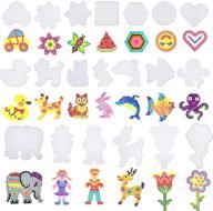 🎨 20-piece coopay clear plastic fuse beads pegboards template boards - assorted shapes for kids crafts with 20 colorful cards - ideal craft supplies bundle logo