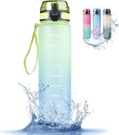 💧 32 oz motivational water bottles with capacity markers - leakproof tritan bpa free sports water bottle for school, gym, office, and outdoor activities by lamonke logo