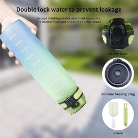 img 1 attached to 💧 32 oz Motivational Water Bottles with Capacity Markers - Leakproof Tritan BPA Free Sports Water Bottle for School, Gym, Office, and Outdoor Activities by LAMONKE