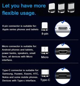 img 1 attached to 💡 Magnetic Charger Cable Type C Micro - Flowing LED 3-in-1 Cable: Ideal for Efficient Wiring & Connection in Industrial Electrical Applications