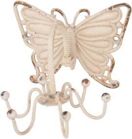 img 3 attached to Stylish NIKKY HOME Butterfly Pewter Wall Hooks, White: Organize with Elegance!