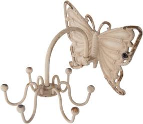 img 4 attached to Stylish NIKKY HOME Butterfly Pewter Wall Hooks, White: Organize with Elegance!