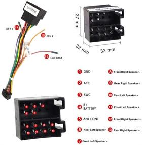 img 3 attached to 🔌 Адаптер-кабель ISO для магнитолы Android в автомобиль - проводная разъемная лента на 16 контактов с возможностью управления рулем и подключением обратной связи