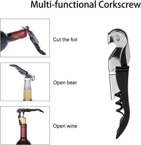 img 3 attached to Enhance Your Wine Experience with the Vina Wine Accessory Set: Stainless Steel Bottle Opener, Hippocampal Knife Corkscrew, and Vacuum Wine Stopper