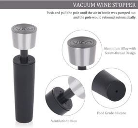 img 1 attached to Enhance Your Wine Experience with the Vina Wine Accessory Set: Stainless Steel Bottle Opener, Hippocampal Knife Corkscrew, and Vacuum Wine Stopper