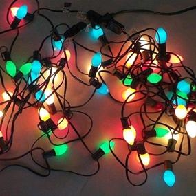 img 1 attached to 🎄 Christmas String Lights: 25Ft C7 Ceramic Vintage Multicolor Lights for Outdoor/Indoor Decoration