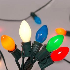 img 4 attached to 🎄 Christmas String Lights: 25Ft C7 Ceramic Vintage Multicolor Lights for Outdoor/Indoor Decoration